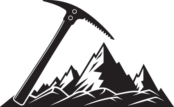 Mountain ice axes climbing vector illustration on white background