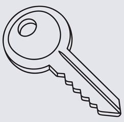 single key icon silhouette vector art illustration, golden key with keyhole