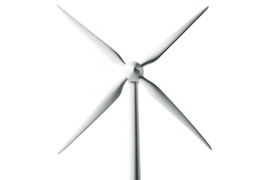 White turbine blades against black isolated on a transparent background