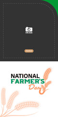 National Farmers Day. Banner design with wheat logotype for greeting, advertising, website