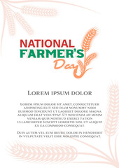 National Farmers Day. Poster design with wheat logotype for greeting, advertising