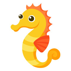 Fototapeta premium Seahorse cartoon object on a white background vector illustration