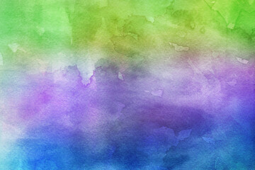 Fototapeta premium Cool watercolor abstract background with green, blue, and purple hues blending seamlessly, offering a tranquil, refreshing, and artistic texture perfect for modern design and creative inspiration.
