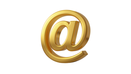 Golden At Symbol Radiating on Transparent Stage, A Symbol of Digital Communication