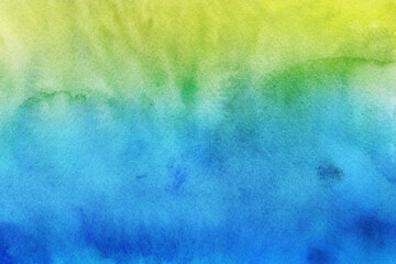 Fototapeta premium Fresh watercolor background with vibrant blue and green hues, soft gradients, and organic textures, creating a refreshing and lively abstract surface for modern art and creative designs.