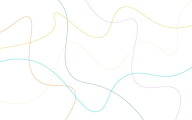 Abstract background with waves. Random lines pattern. Colorful thin seamless curves design on white background.