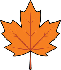 Obraz premium a bright orange maple leaf illustration on white .eps