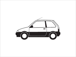 Fototapeta premium Black and white car illustration minimalist design simple vehicle image