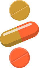 Vector illustration of medical pills and capsules