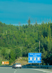 Highway through a forest landscape in portugal