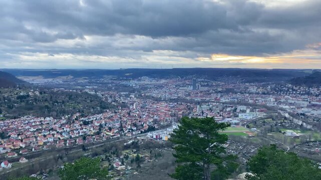 Jena, Germany panorama view from the Jenzig hill