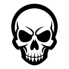 Skulls vector clean black silhouette design white background