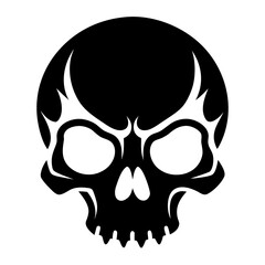 Skulls vector clean black silhouette design white background