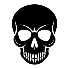 Skulls vector clean black silhouette design white background