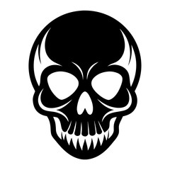 Skulls vector clean black silhouette design white background