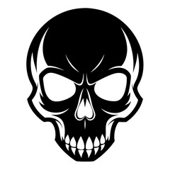 Skulls vector clean black silhouette design white background