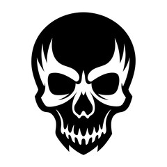 Skulls vector clean black silhouette design white background