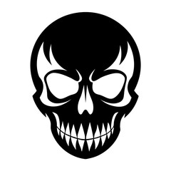 Skulls vector clean black silhouette design white background