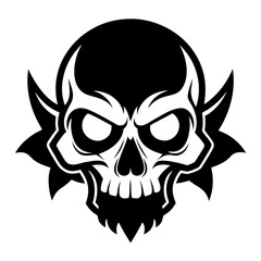 Skulls vector clean black silhouette design white background