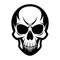 Skulls vector clean black silhouette design white background