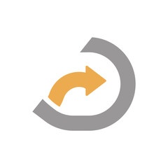 D Letter With Arrow Logo