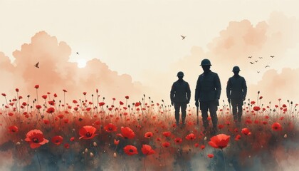 Veterans Day is observed on November 11th each year to honor and celebrate and honoring Armistice Day, Remembrance Day, and Veterans Day beside red poppy fields as a symbol 