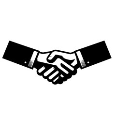 black and white vector silhouette of handshake