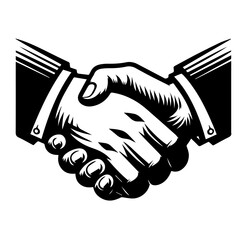 black and white vector silhouette of handshake