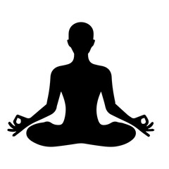 black and white vector silhouette of meditation