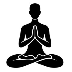 black and white vector silhouette of meditation