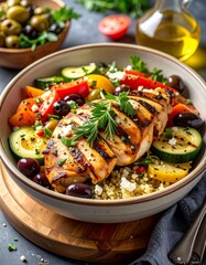 Fototapeta premium Mediterranean Chicken Bowl