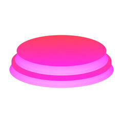 3d pink podium with stacked cosmetic containers and skincare jars isolated on white background