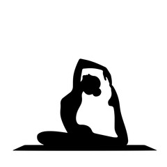 black and white vector silhouette of yoga move