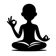 black and white vector silhouette of meditation
