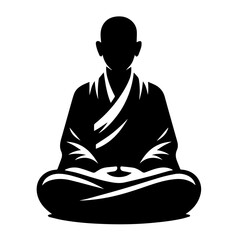 black and white vector silhouette of meditation