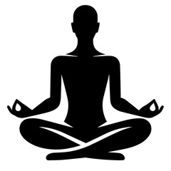 black and white vector silhouette of meditation