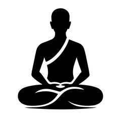 black and white vector silhouette of meditation