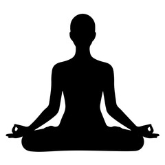 black and white vector silhouette of meditation