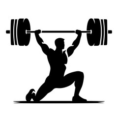 black and white vector silhouette of gym person