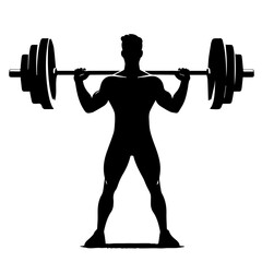 black and white vector silhouette of gym person