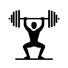 black and white vector silhouette of gym person