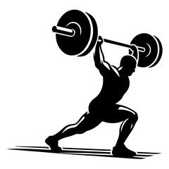 black and white vector silhouette of gym person