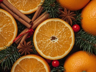 orange and cinnamon sticks