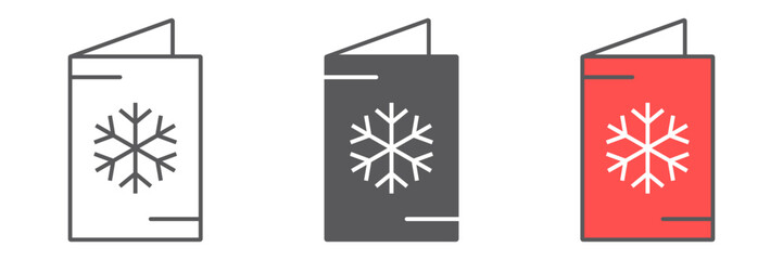 Christmas card icon, decor and new year, festive postcard sign, vector graphics, a linear pattern on a white background. editable stroke