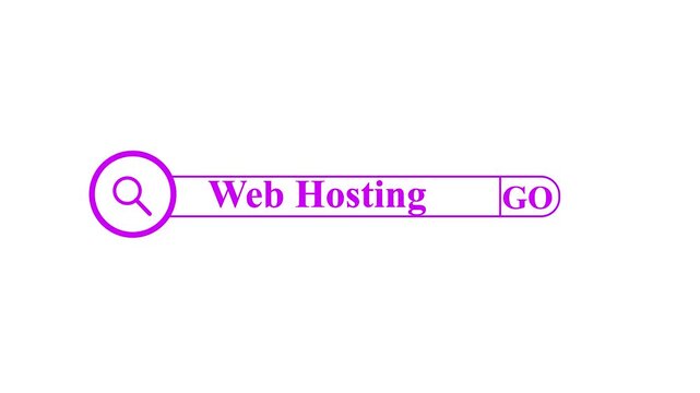 hand click web hosting button on search toolbar 4k,.
