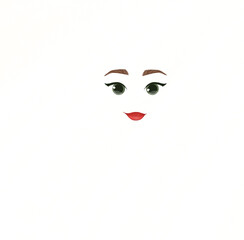 Eyes lips on transparent font