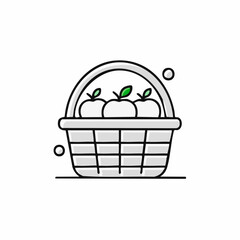doodle vector design icon Fresh apples in basket