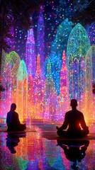 Psychedelic vivid dreamscape, hyperreal fantasy nature scene