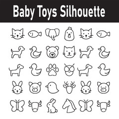 Naklejka premium Baby toys silhouette