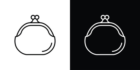 Woman purse icon - Line Style. symbol template design